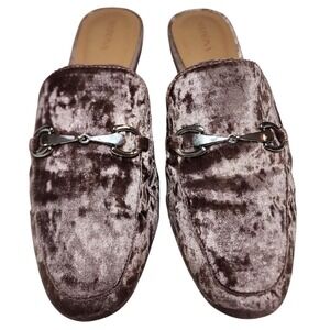 Merona Kona Mauve Velvet Flat Slip-on Mules Women's Size 10 EUC